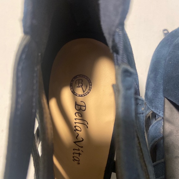 Bella Vita blue suede ankle booties peep toes zip up heels various sizes ALL NWT - Picture 6 of 7